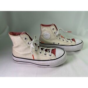 Converse Chuck Taylor All Star Lift Platform Hybrid Shine White Glitter Womens 7
